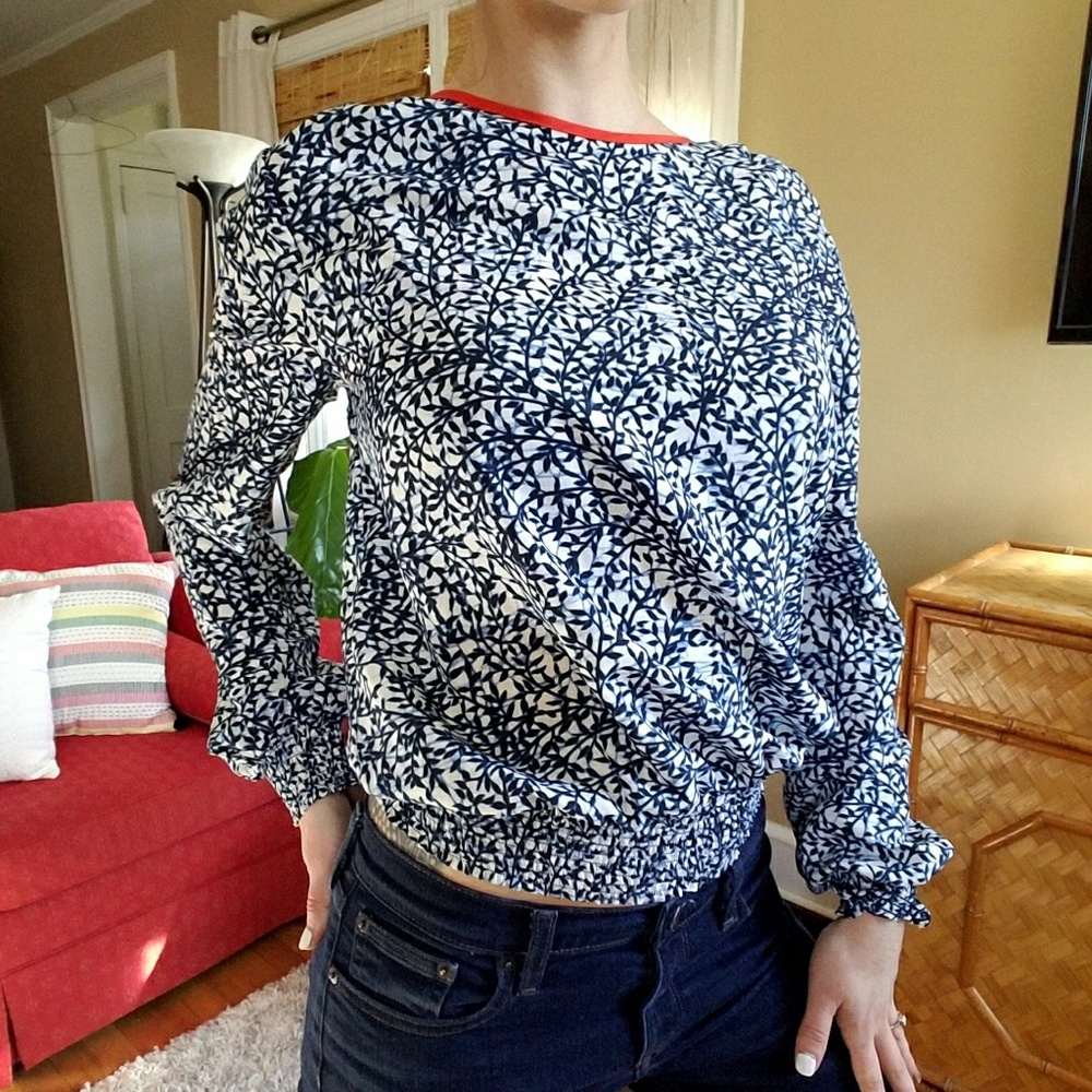 MICHAEL Floral Leaf Blouse